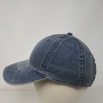 Unbranded Strapback Hat Blue OSFM Adjustable Blank Solid 6 Panel