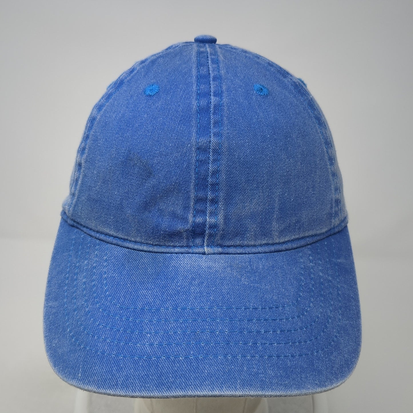 Unbranded Strapback Baseball Cap Blue One Size Adjustable Vented Holes Blank