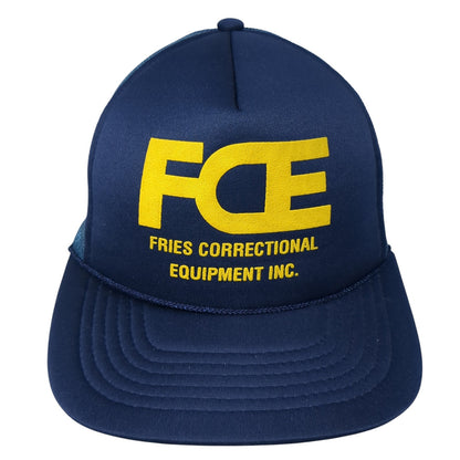 FCE Fries Correctional Equipment Inc. Rope Trucker Hat Blue One Size Mesh Back