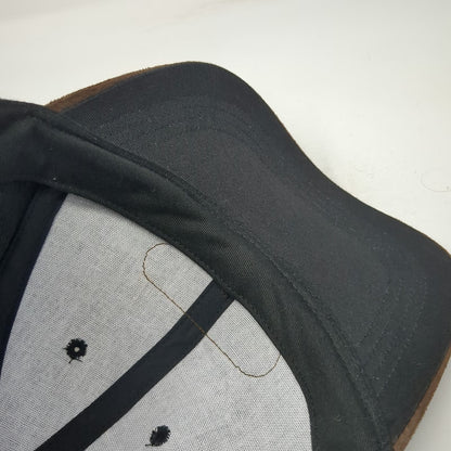 Disneyland Resort Baseball Cap Black One Size Brown Suede Brim Metal Plate Hat