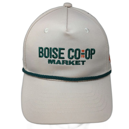 NameBrand Trucker Hat Beige One Size Boise Co-Op Market Rooster Laser Cut Rope