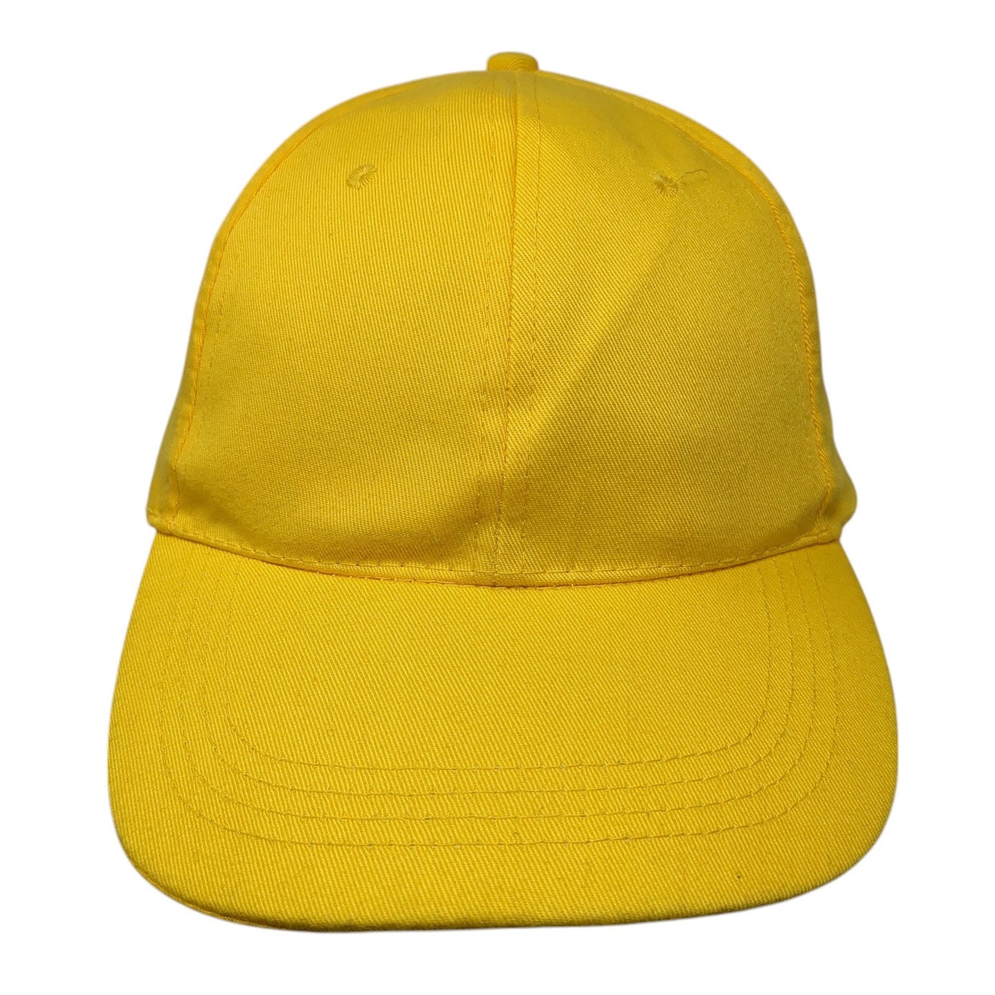 Unbranded Strapback Hat Yellow One Size Solid Blank Outdoor Adjustable