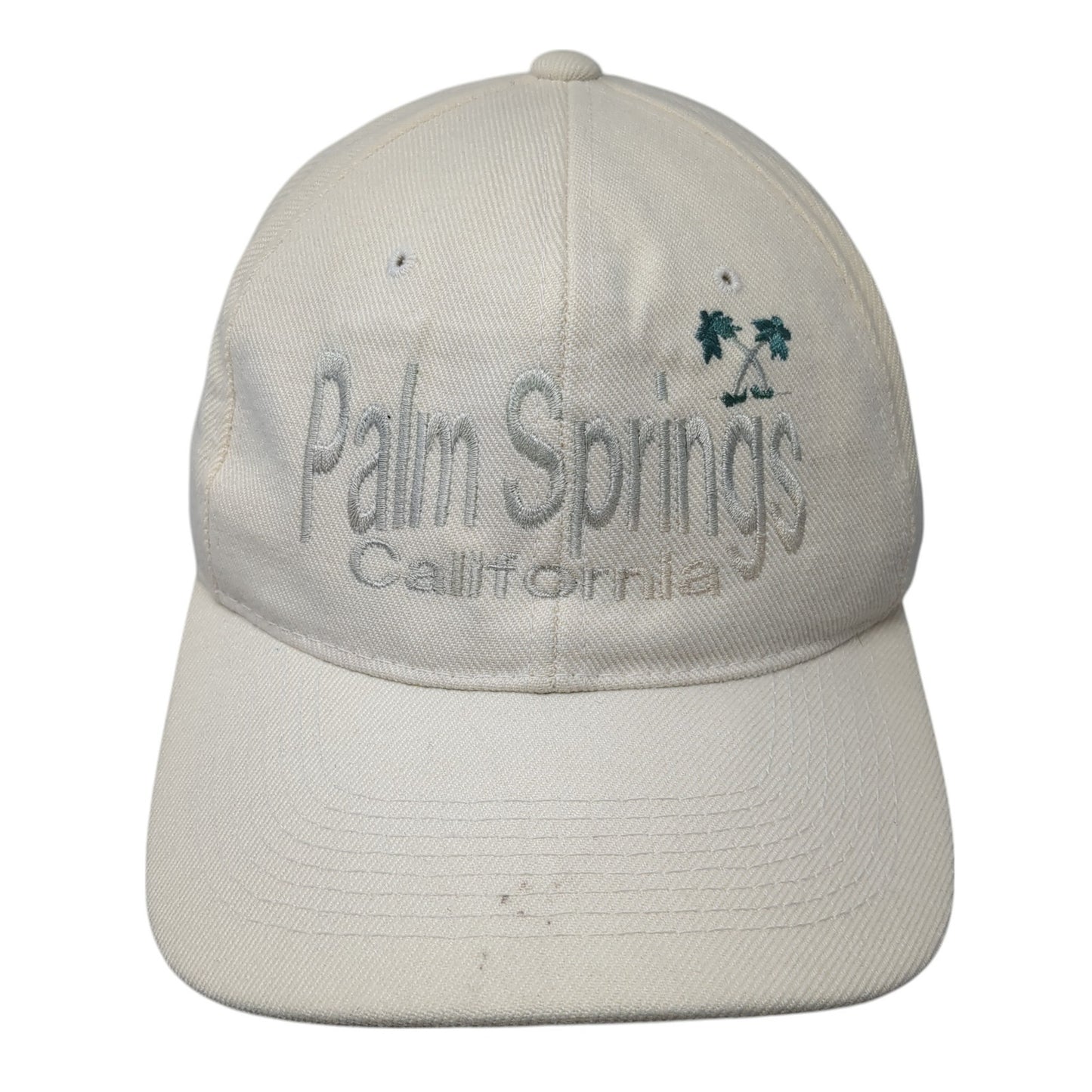 Palm Springs California Snapback Hat Beige One Size Solid Adjustable
