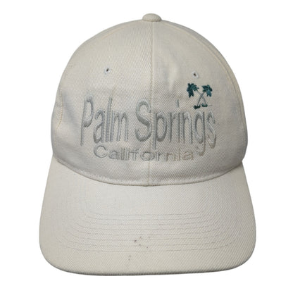Palm Springs California Snapback Hat Beige One Size Solid Adjustable
