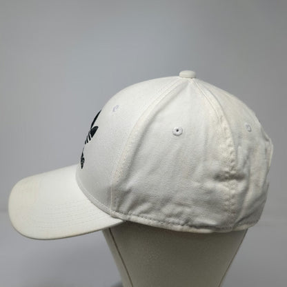 Adidas Snapback Hat White One Size Trefoil Logo Embroidered 6 Panel Cap Strap