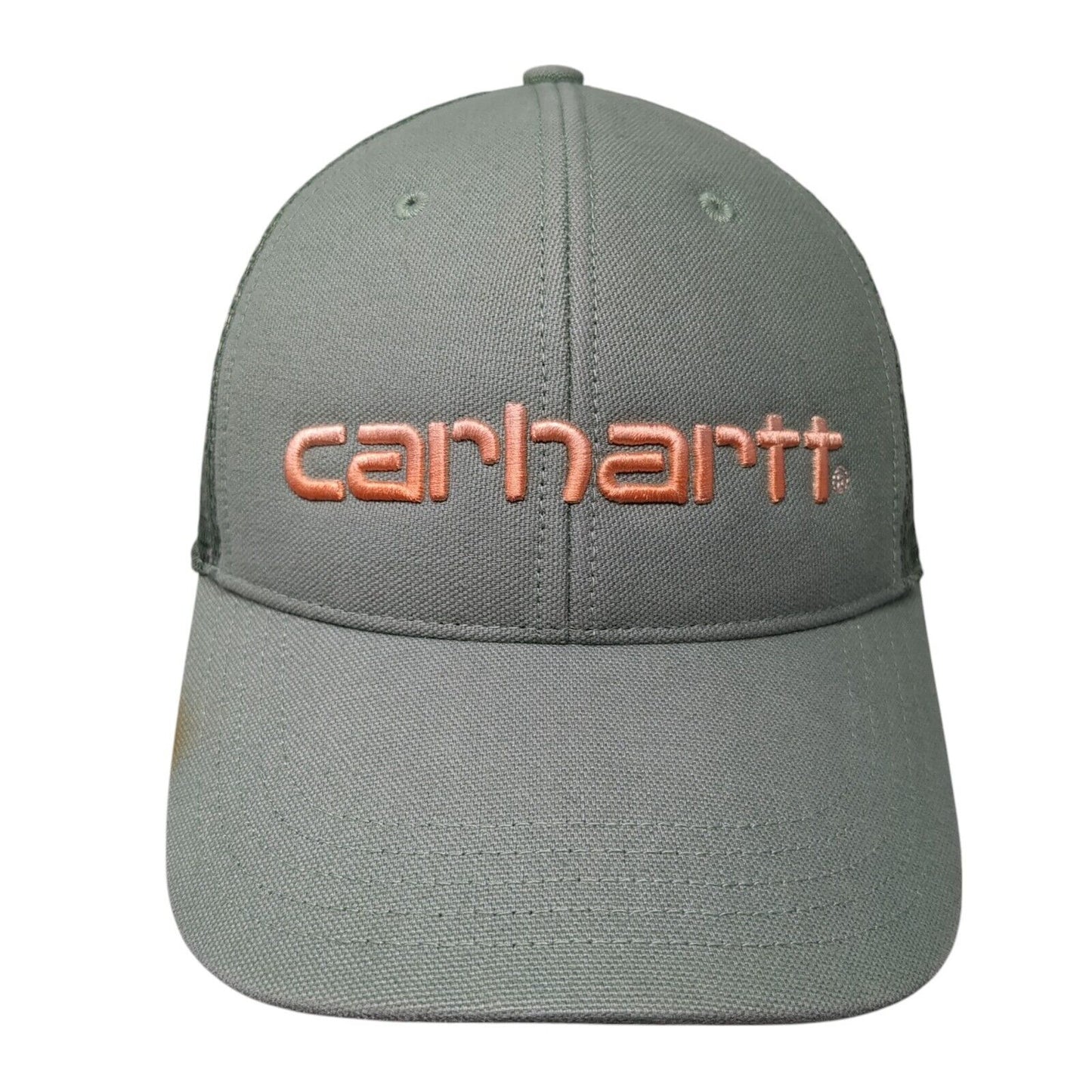 Carhartt Snapback Mesh Back Trucker Hat Green One Size Embroidered