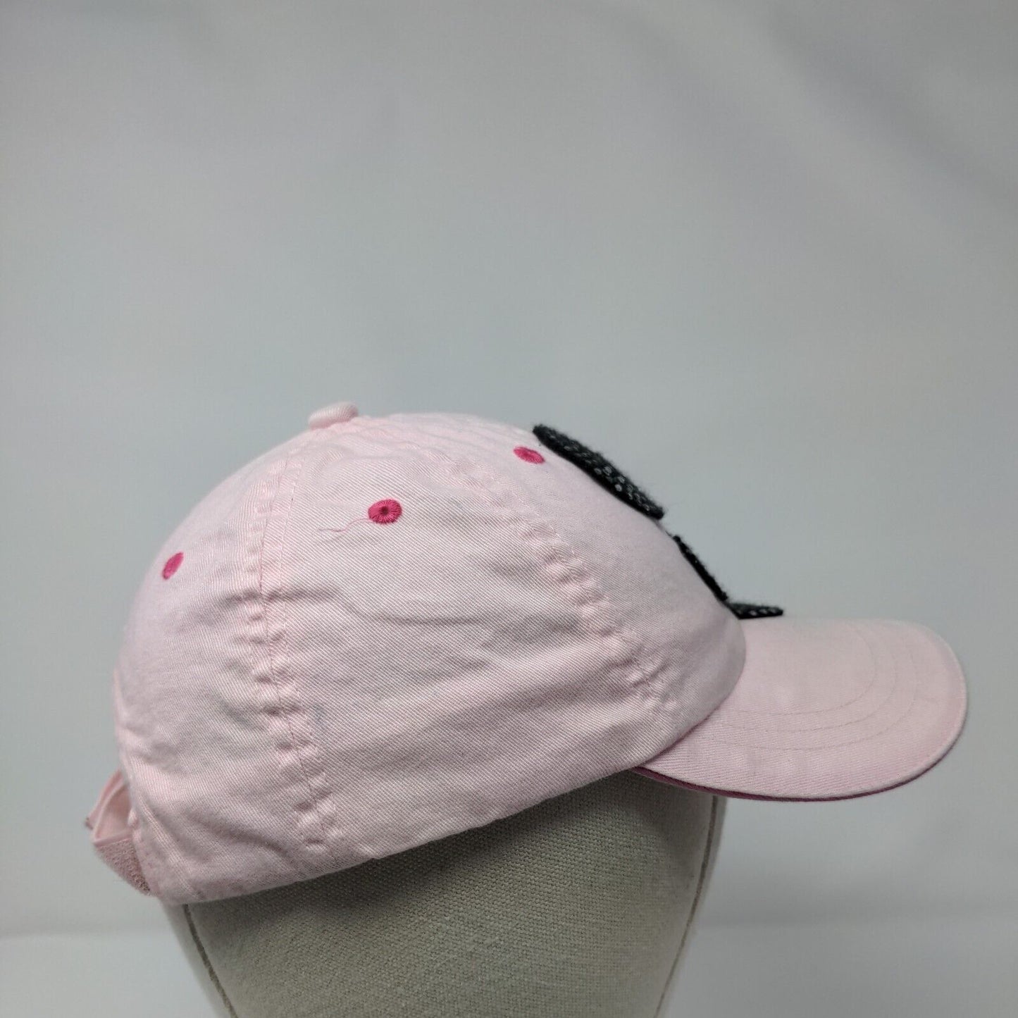 Fleur-de-lis Bejeweled Strapback Hat Pink 54cm Adjustable 6 Panel Cotton
