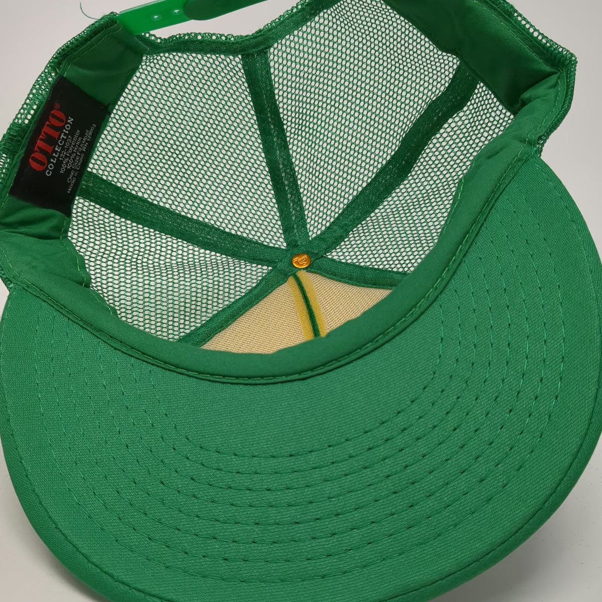 Otto Trucker Hat Green OSFM Rawhide Cycles Motorcycle Mesh Snapback Foam Front
