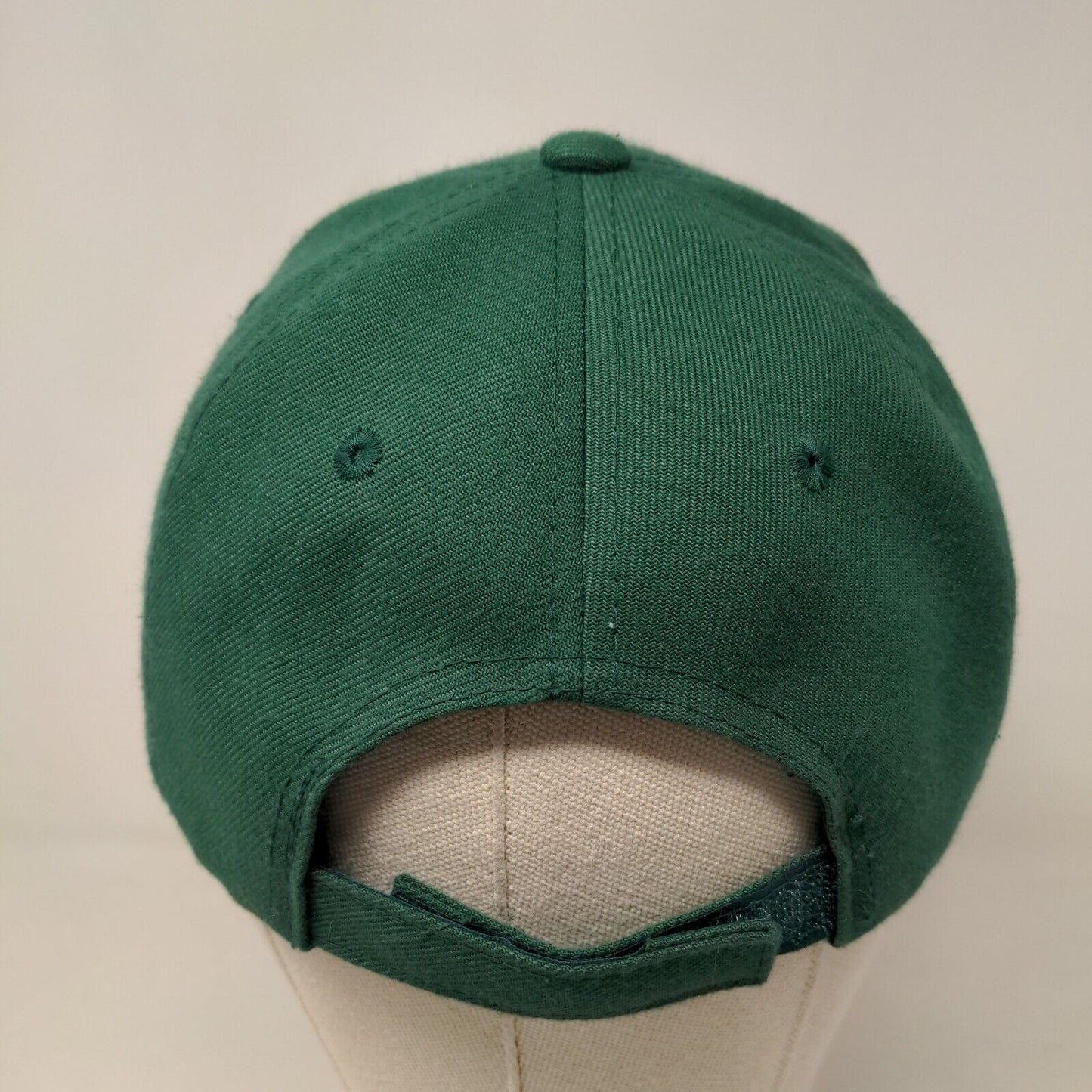 Top Level Men's Strapback Hat Green Adjustable 100% Polyester Blank