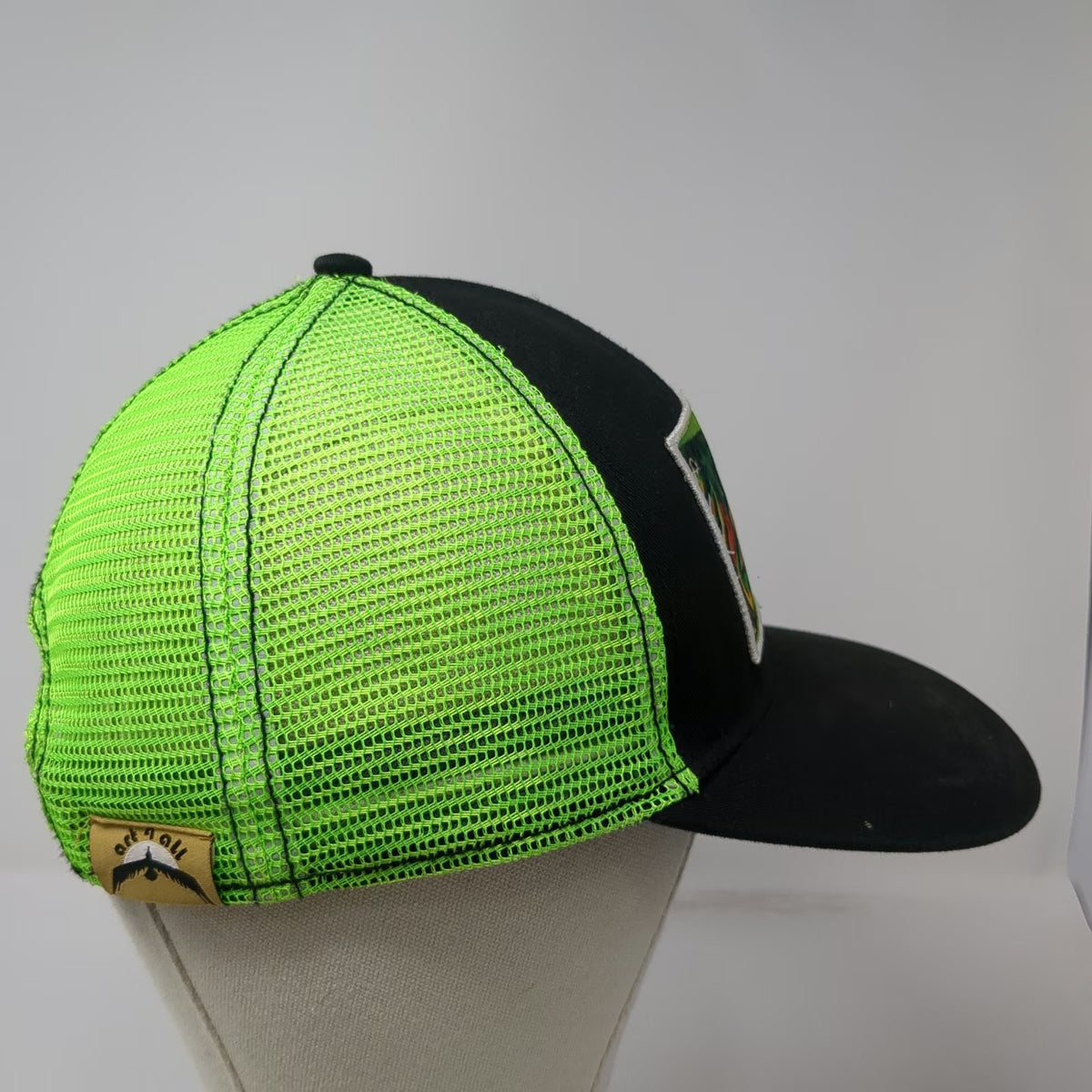 Abby Paffrath Trucker Hat Black Green One Size Fish Patch Art for All Snapback