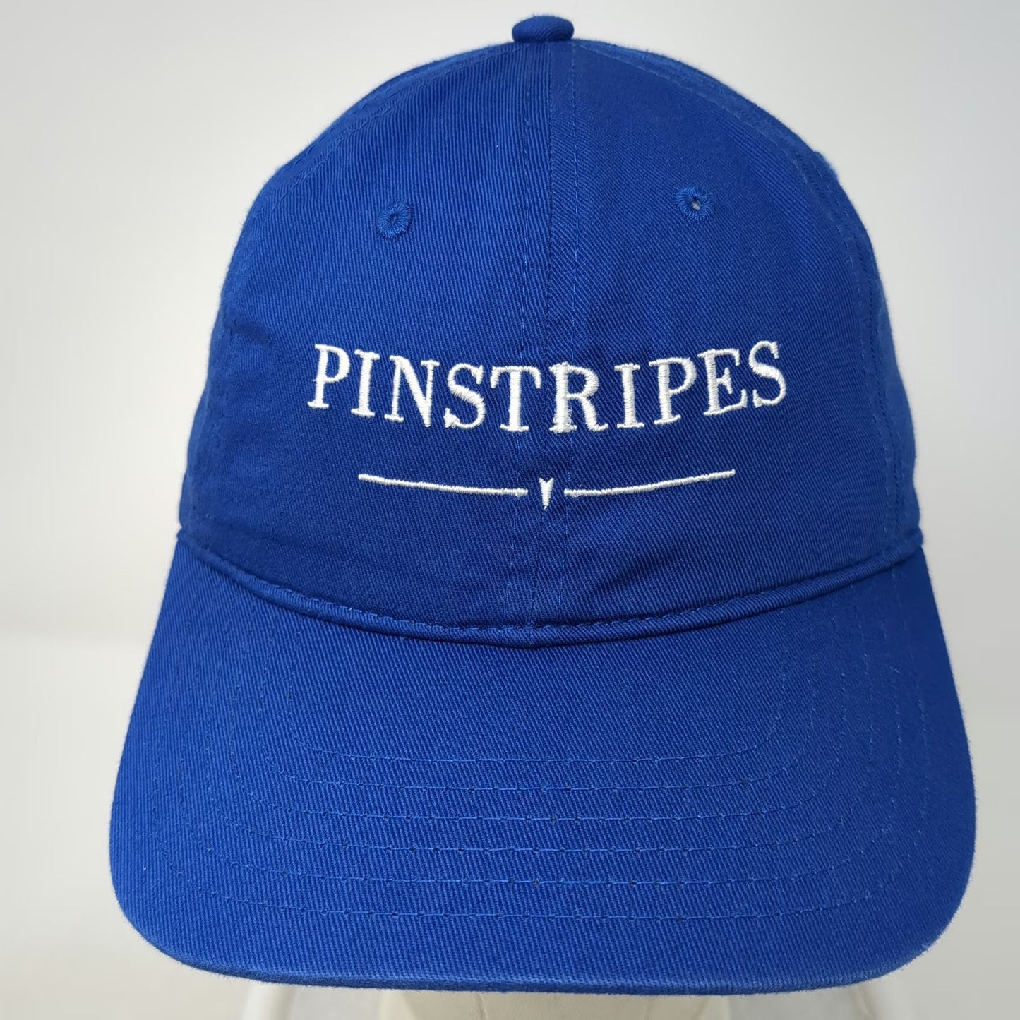 Fahrenheit Baseball Cap Blue One Size Embroidered Pinstripes Bowling Hat