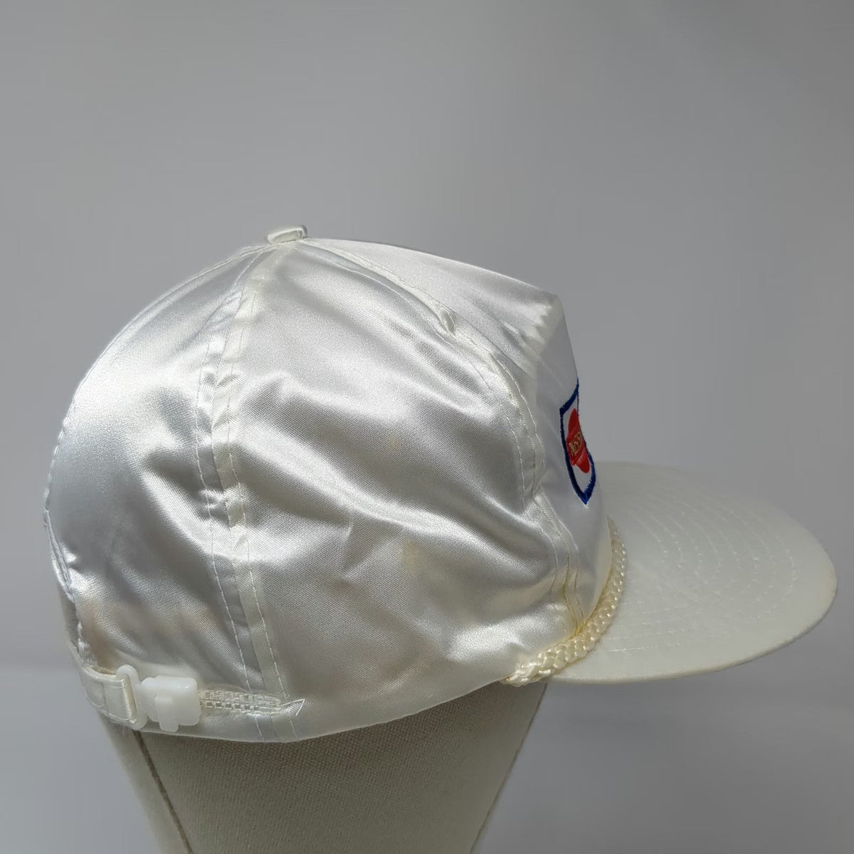 Nissin 5 Panel Hat White One Size Nissan Embroidered Rope Polyester Slideback