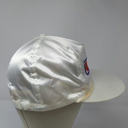Nissin 5 Panel Hat White One Size Nissan Embroidered Rope Polyester Slideback