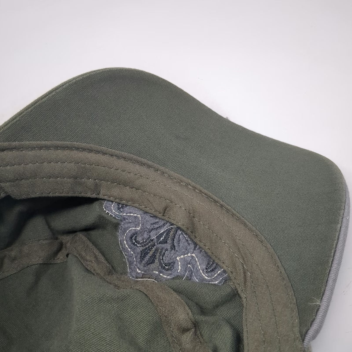Army Cap Green One Size Distressed Cross Rhinestone Studs Fleur De Lis Wing Hat