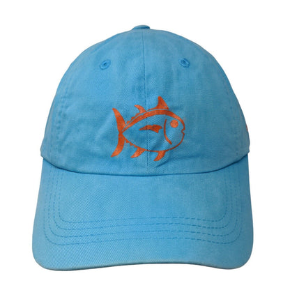 Southern Tide Slideback Hat Blue One Size Adjustable Embroidered 5 Panel Cotton
