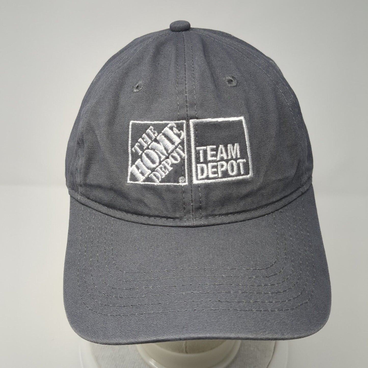 The Home Depot Team Depot Strapback Hat Gray One Size Embroidered Port & Company
