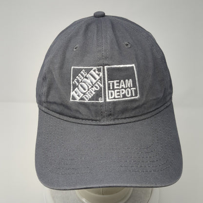 The Home Depot Team Depot Strapback Hat Gray One Size Embroidered Port & Company