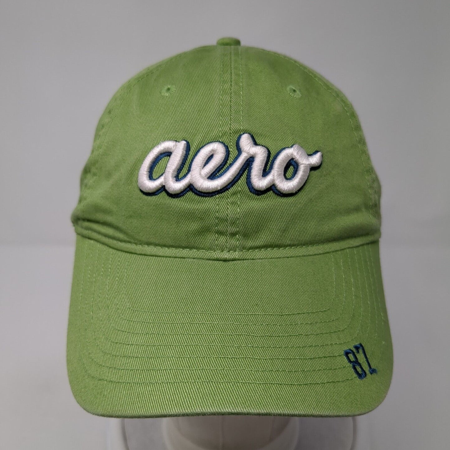 Aero 87 Slideback Hat Green One Size Adjustable Embroidered 6 Panel