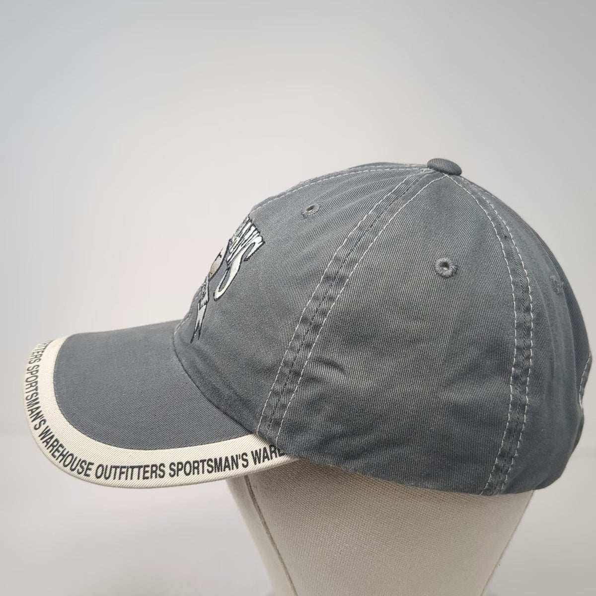 H3 Sportgear Sportsman's Warehouse Gray One Size Baseball Cap Strapback Hat Fish