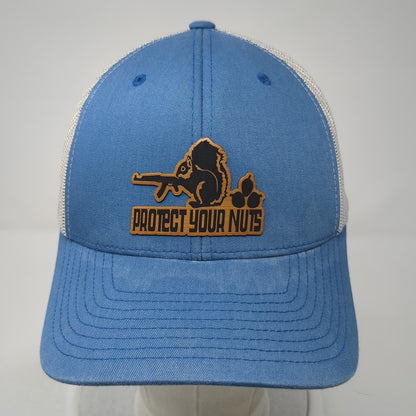 Protect Your Nuts Trucker Hat Blue OS Adjustable Mesh Back Classics Yupoong