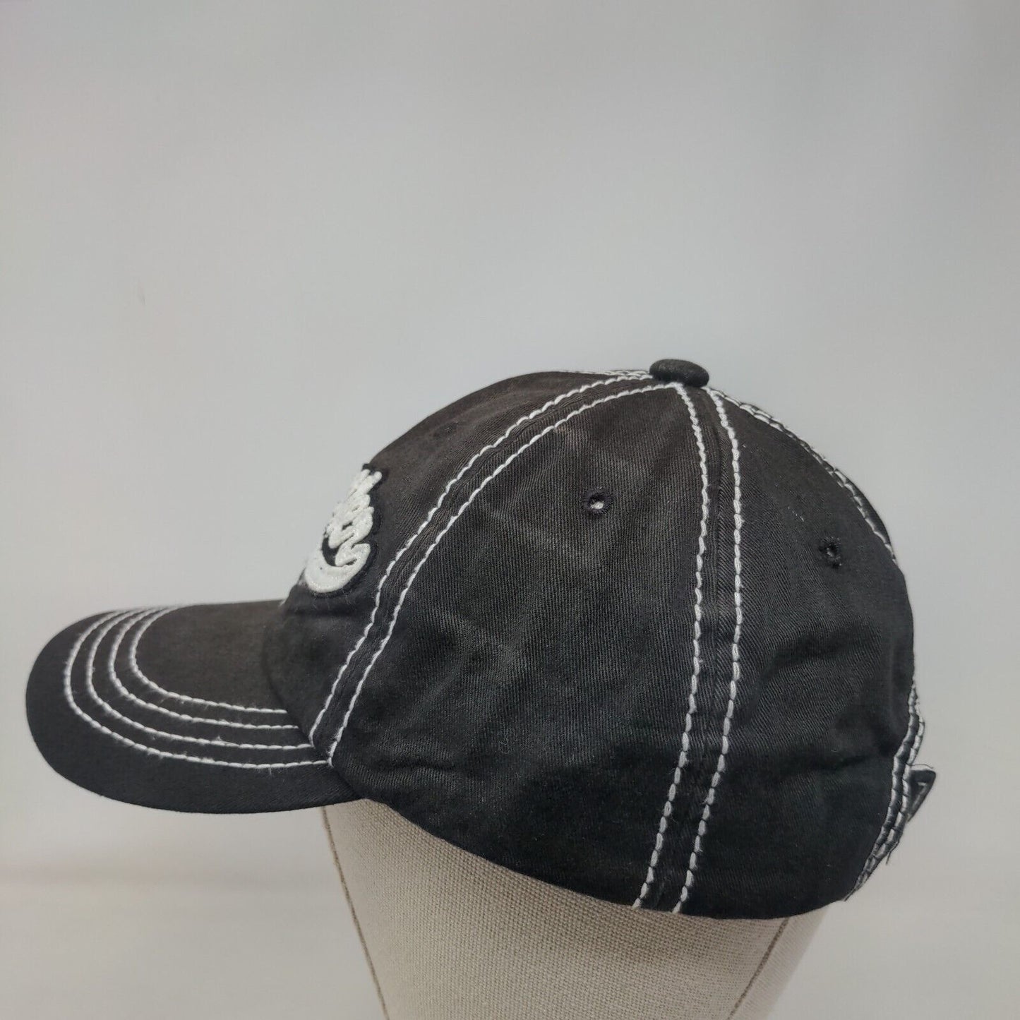 Clearwater Beach FL Strapback Hat Black OSFA Adjustable Embroidered Cotton Wings