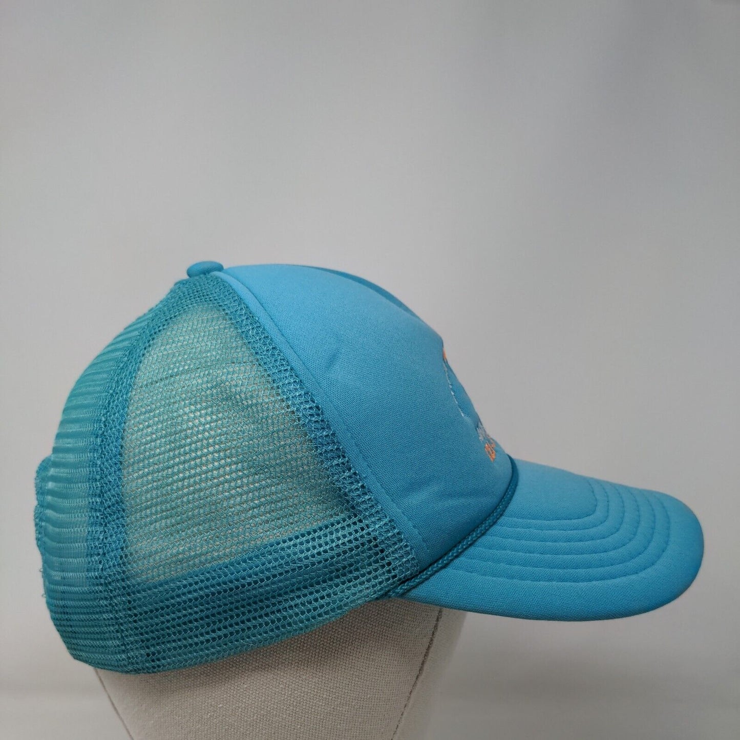 Beach Electric Cocoa Beach Snapback Trucker Hat Blue Teal One Size Mesh Back