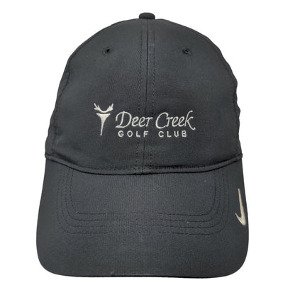 Nike Golf Men's Strapback Hat Black OSFM Embroidered Deer Creek Golf Club Logo