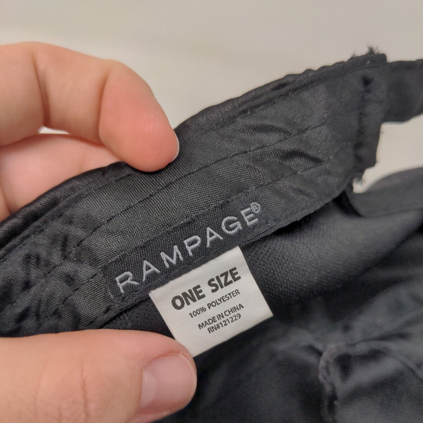 Rampage Slideback Hat Black One Size Adjustable Solid Blank