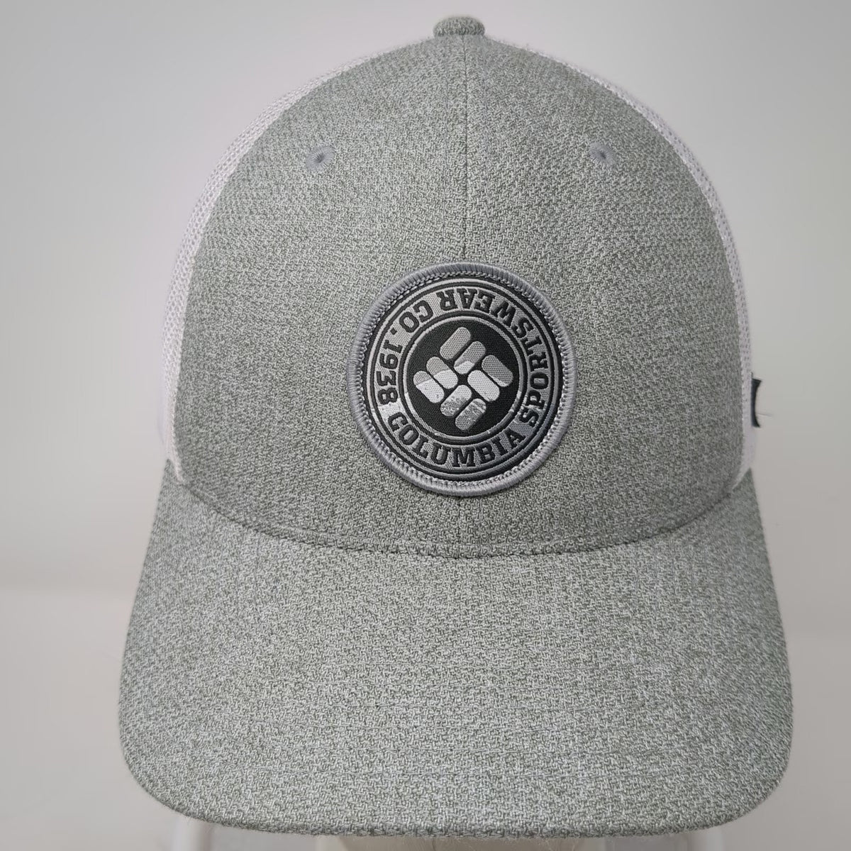 Columbia Trucker Hat Gray One Size Mesh Back Snapback Logo Patch Sportswear