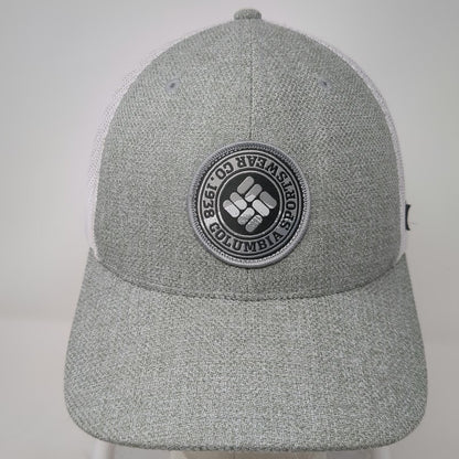 Columbia Trucker Hat Gray One Size Mesh Back Snapback Logo Patch Sportswear