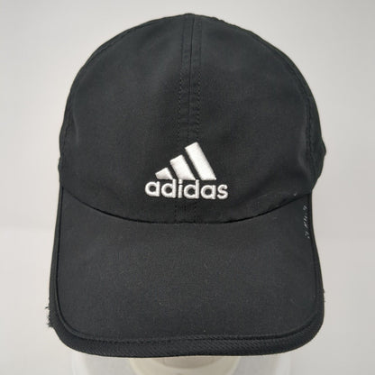 Adidas 3 Stripes Climalite Strapback Hat Black One Size Embroidered