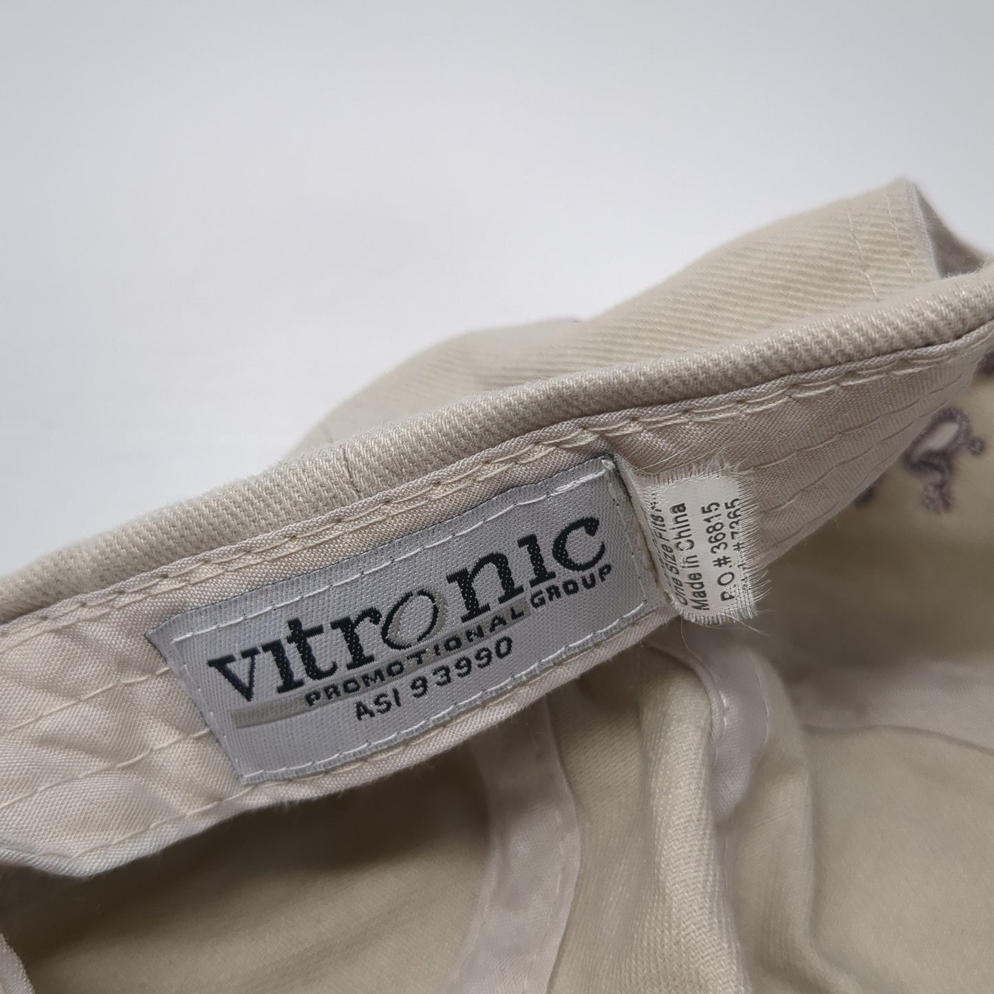 Pink Ribbon Shane Co. Slideback Hat Beige One Size Embroidered Vitronic