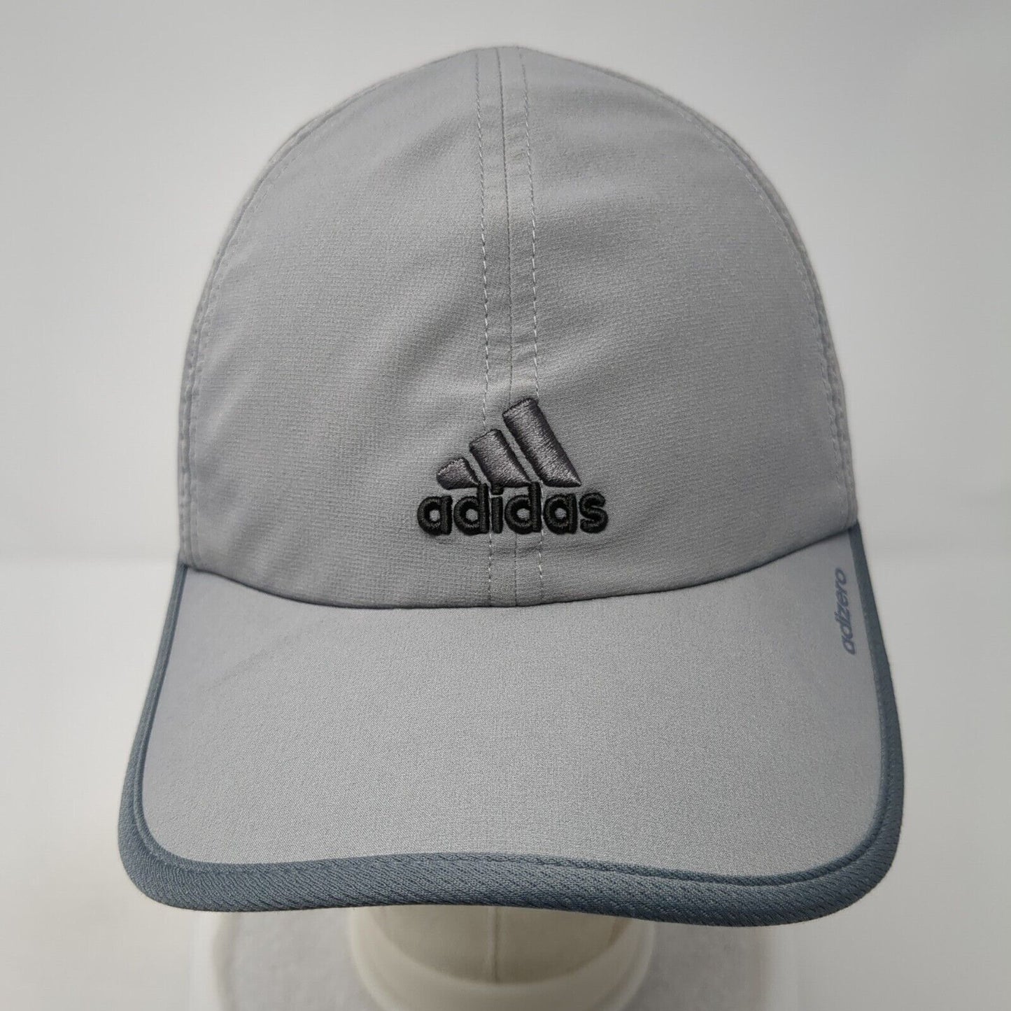 Adidas 3 Stripes Adizero Strapback Hat Gray One Size Adjustable Running