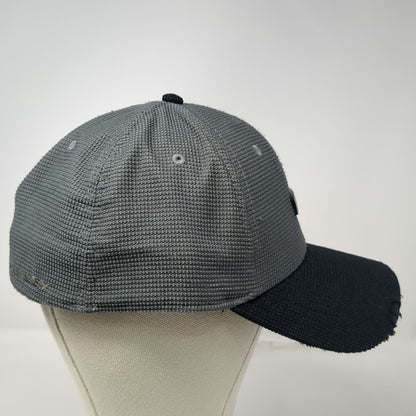 Oakley Baseball Cap Hat Gray Black XL Textured Honeycomb A-Flex Fitted Stretch