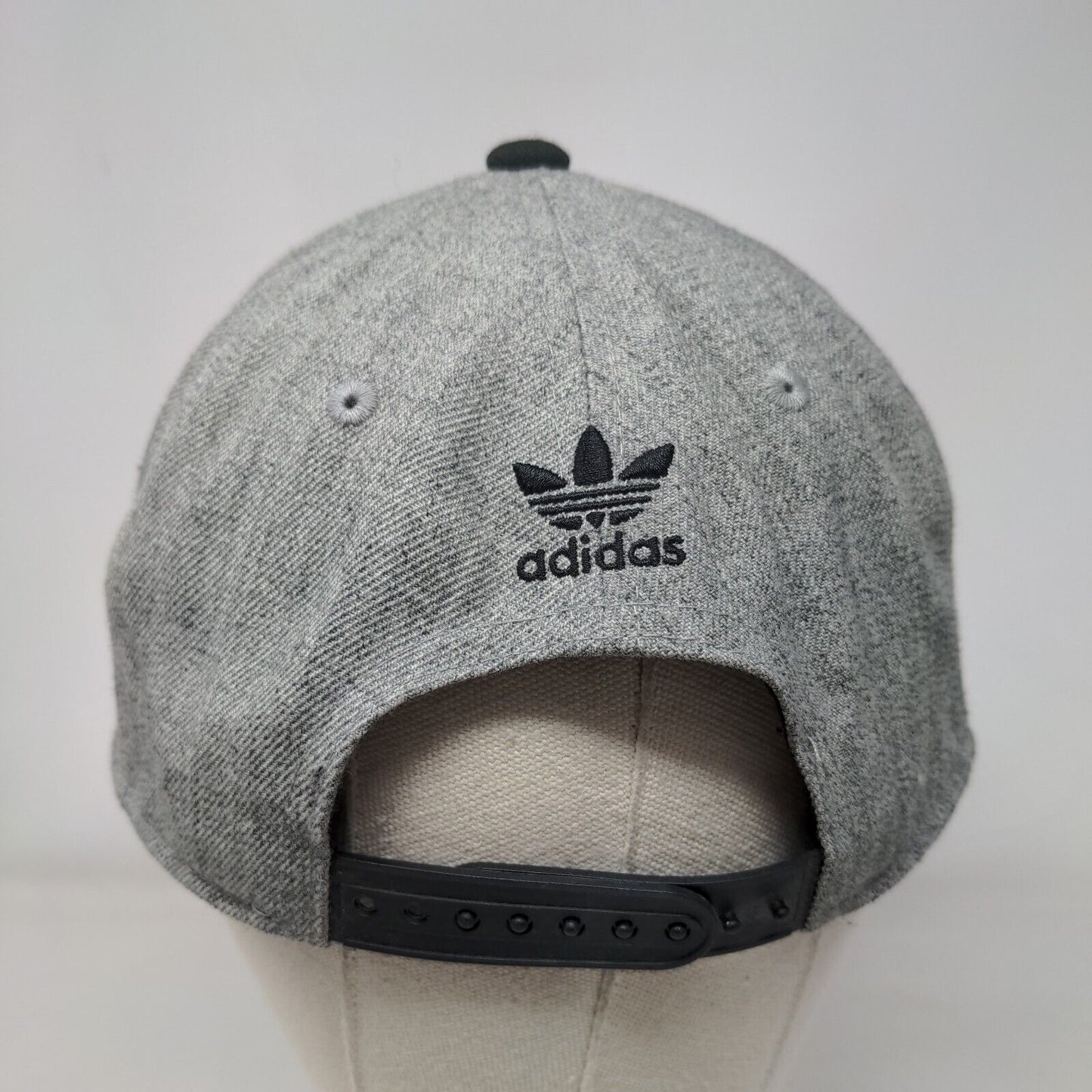 Adidas Snapback Hat Gray OSFM Adjustable Embroidered Trefoil Vented Holes
