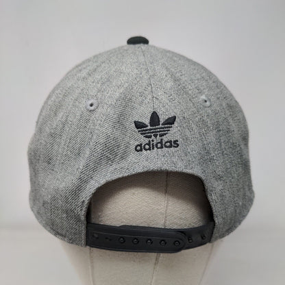 Adidas Snapback Hat Gray OSFM Adjustable Embroidered Trefoil Vented Holes