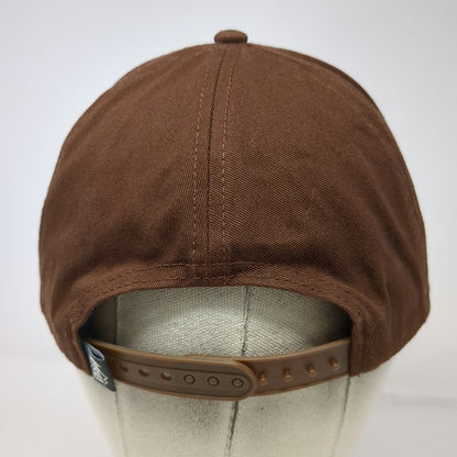 REI Snapback Hat Brown One Size Embroidered Pennant Logo Patch Cotton 6 Panel