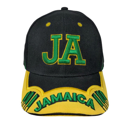 JA Jamaica Strapback Hat Multicolor Size 58 cm Adjustable Vented Holes 6 Panel