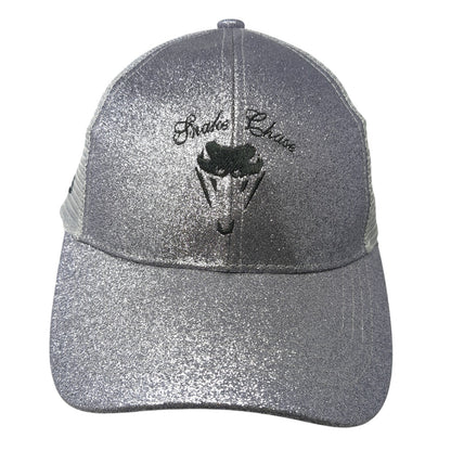 Snake Chase 2023 Ponytail Trucker Hat Gray One Size Adjustable Glitter Mesh Back