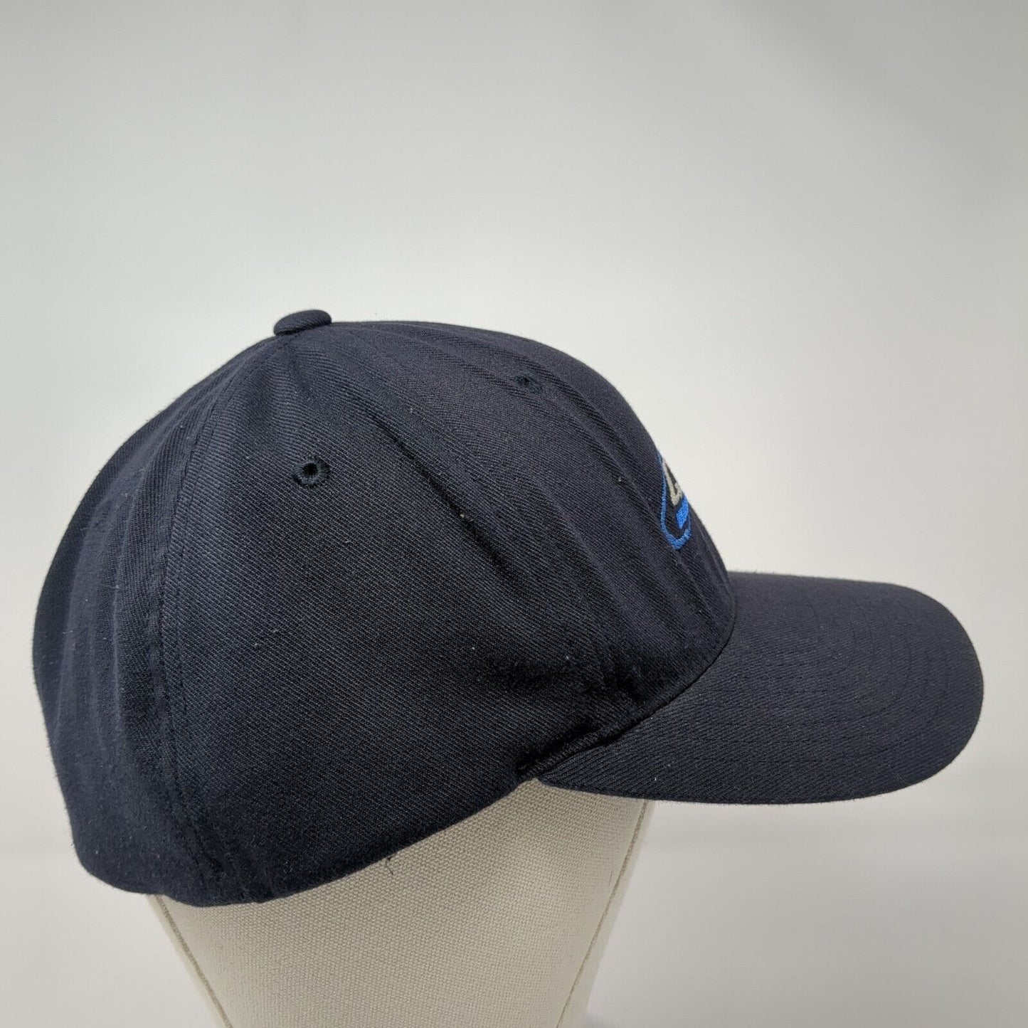 QQE Fitted Hat Blue Large-XL Embroidered Flexfit Yupoong Solid 6 Panel