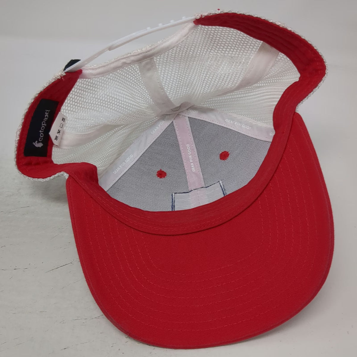 Cotopaxi Trucker Hat Red White One Size Mesh Back Snapback Mountain Patch Cotton
