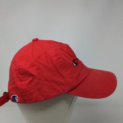 Champion Slideback Hat Red OSFA Adjustable 6 Panel Vent Holes