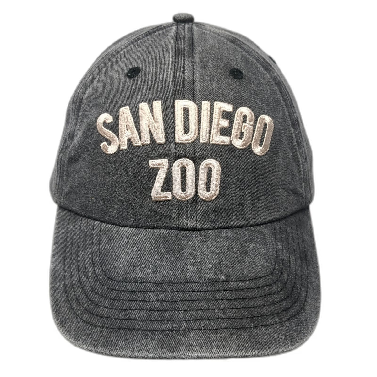 San Diego Zoo Hat Gray Baseball Cap One Size Embroidered Faded Cotton Slideback
