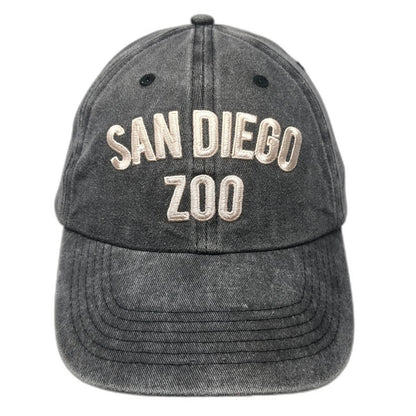 San Diego Zoo Hat Gray Baseball Cap One Size Embroidered Faded Cotton Slideback