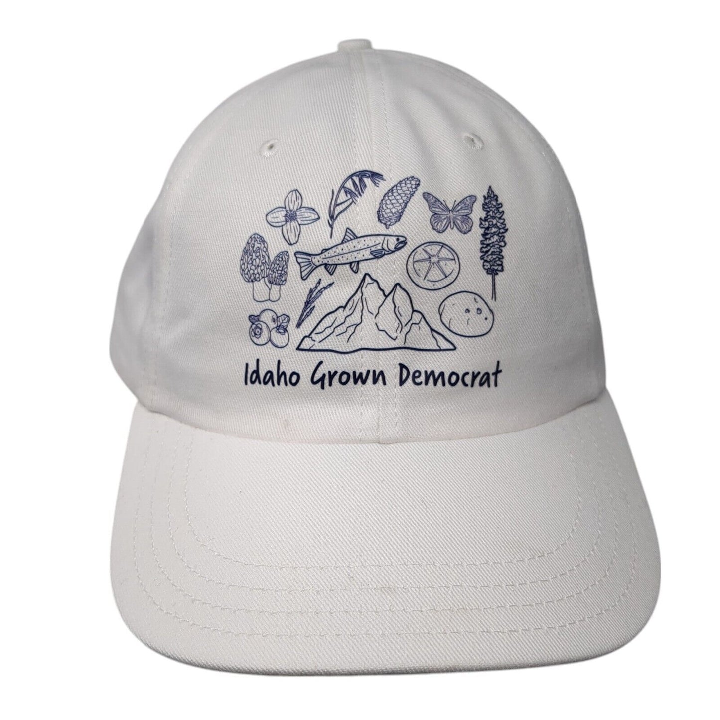 Idaho Grown Democrat Slideback Hat White One Size Adjustable Unionwear