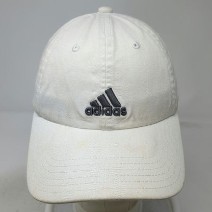 Adidas Baseball Cap White One Size Slideback Embroidered Logo Cotton Adjustable