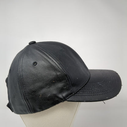 Pit Bull Premium Strapback Hat Black One Size Adjustable Leather Blank
