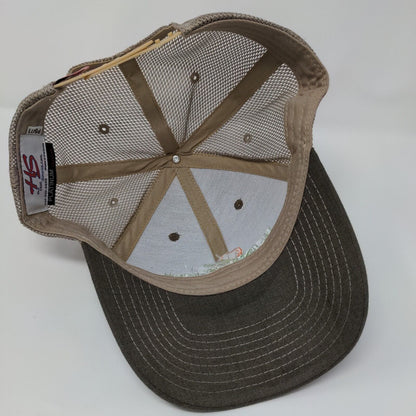 Kingsburg Orchards Snapback Trucker Hat Brown OSFA Embroidered Mesh Back