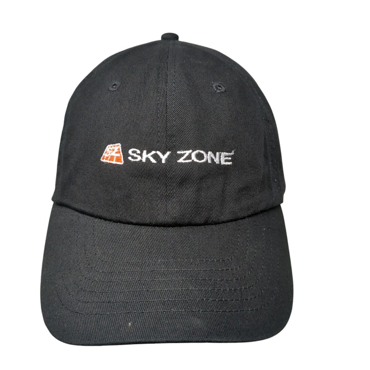 Sky Zone Slideback Hat Black OSFA Adjustable Embroidered Solid 6 Panel
