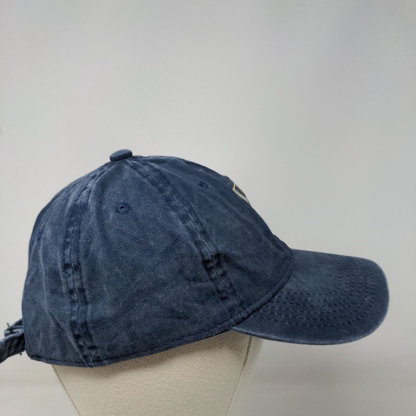 Alucard Slideback Hat Blue One Size Adjustable Solid 6 Panel Vent Holes
